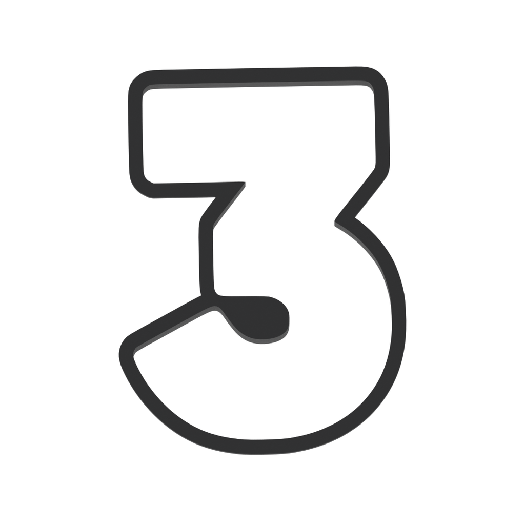 3 Block Numbers Cookie Cutter with Easy Push Design — photo 3