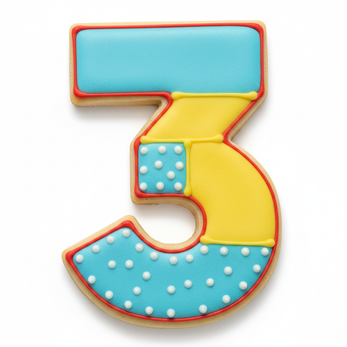 3 Block Numbers Cookie Cutter with Easy Push Design — photo 2