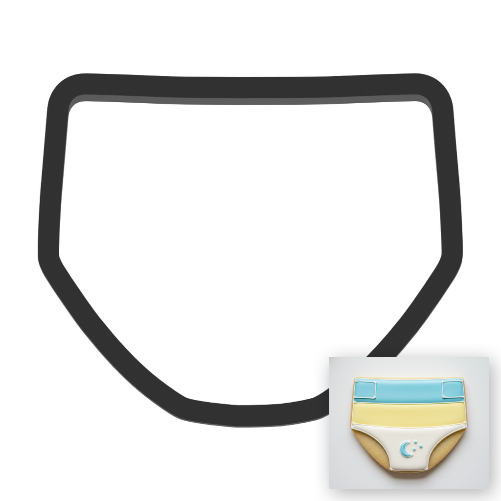 4 Baby Diaper Cookie Cutter with Easy Push Design — main photo