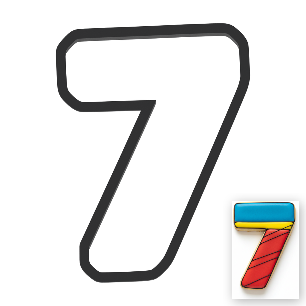 7 Block Numbers Cookie Cutter with Easy Push Design — main photo