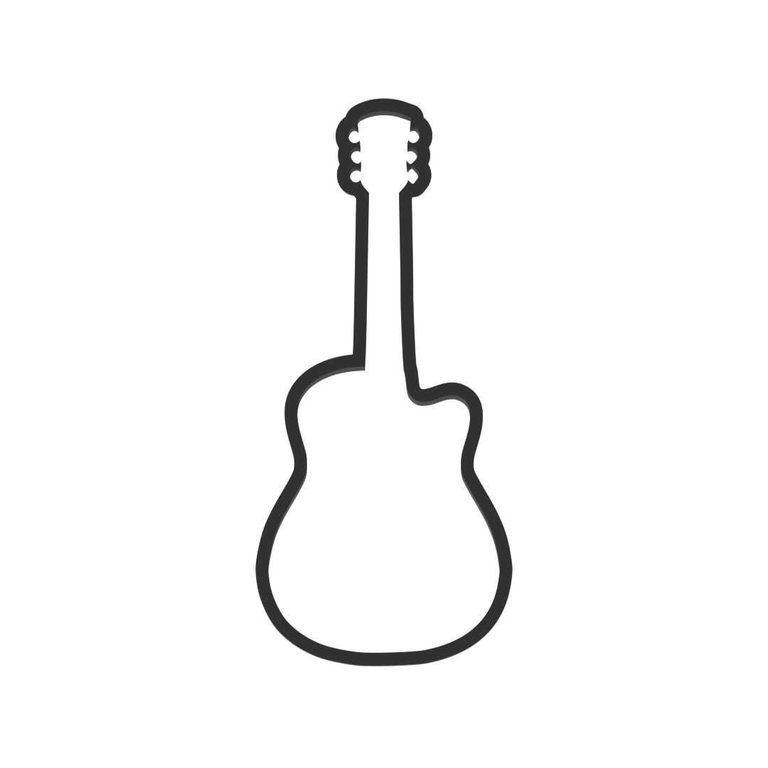 Acoustic Guitar Cookie Cutter with Easy Push Design — photo 3