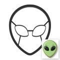 Alien Head With Eyes Cookie Cutter with Easy Push Design — main photo