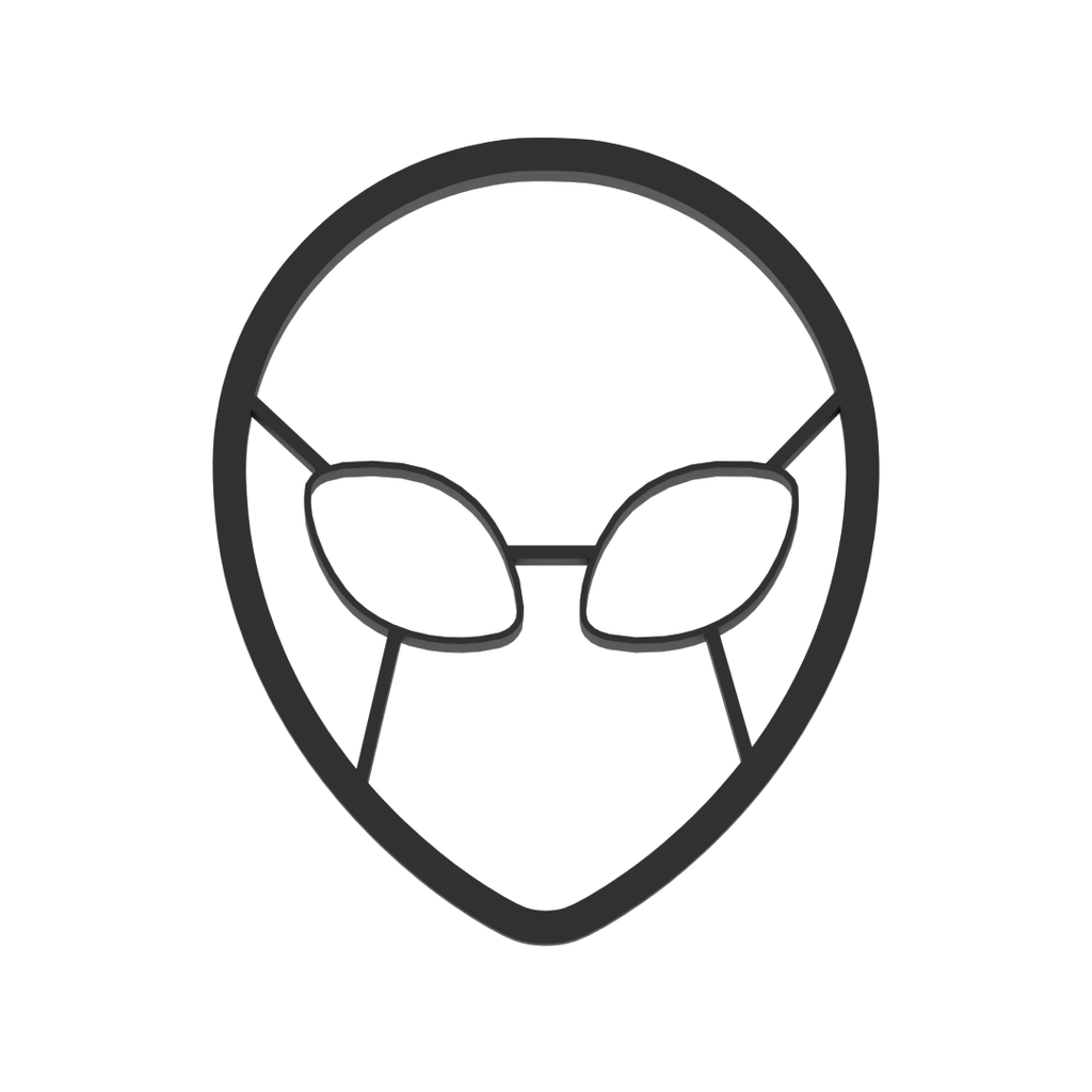 Alien Head With Eyes Cookie Cutter with Easy Push Design — photo 3