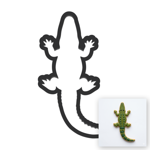 Alligator Cookie Cutter with Easy Push Design — main photo