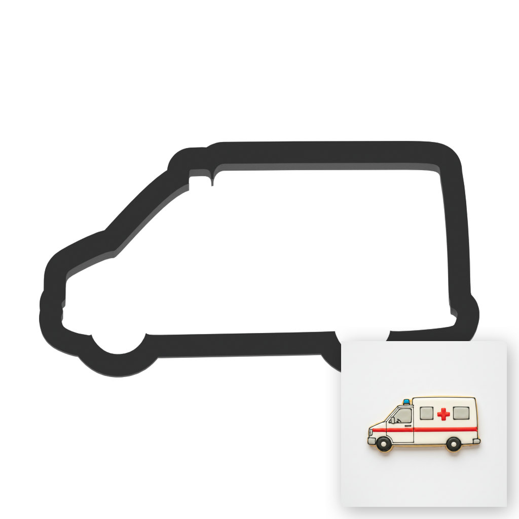 Ambulance Cookie Cutter with Easy Push Design — main photo