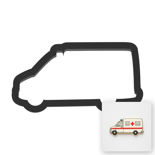 Ambulance Cookie Cutter with Easy Push Design — main photo