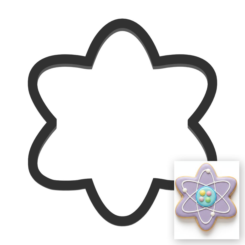Atom Cookie Cutter with Easy Push Design — main photo