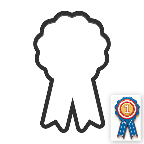 Award Ribbon Cookie Cutter with Easy Push Design — main photo