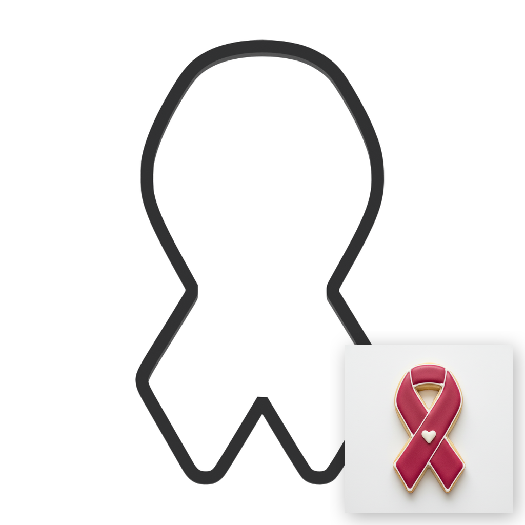 Awareness Ribbon Cookie Cutter with Easy Push Design — main photo
