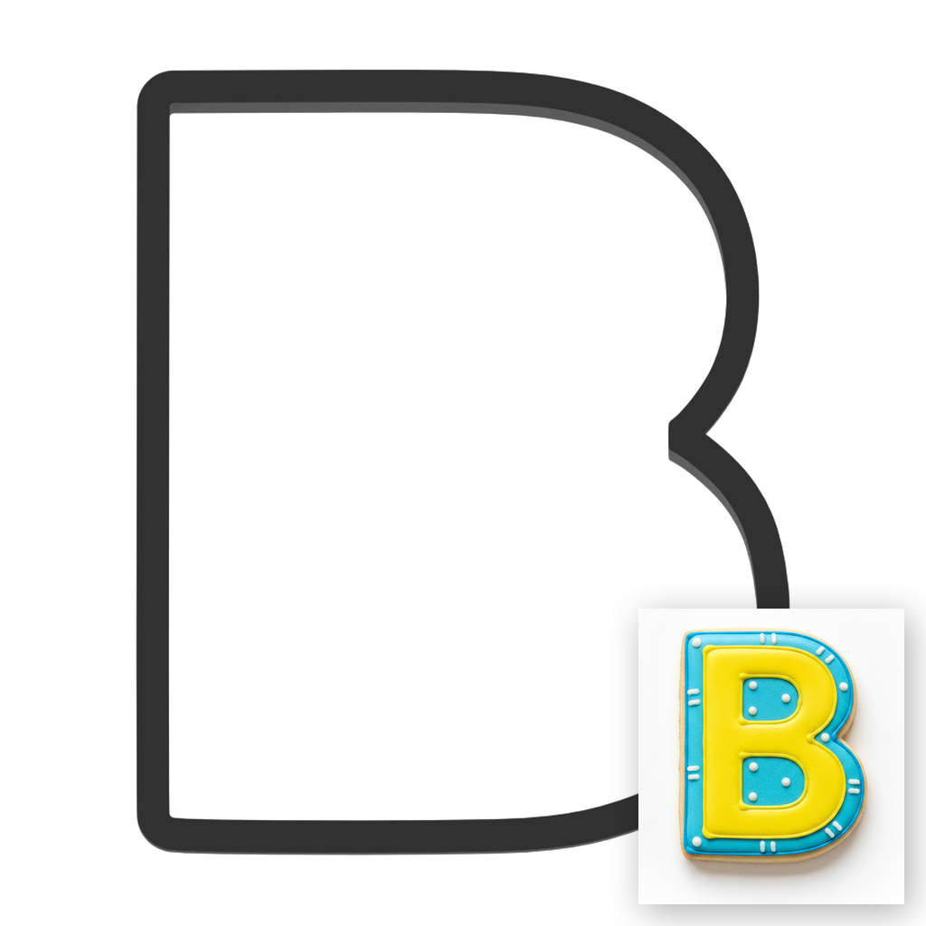 B Capital Block Letter Cookie Cutter with Easy Push Design — main photo