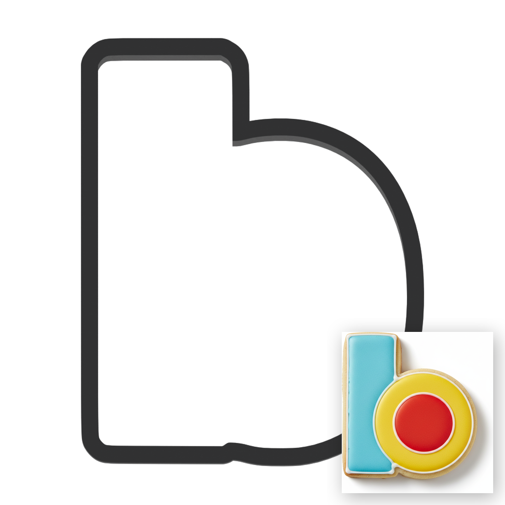 b Lowercase Block Letter Cookie Cutter with Easy Push Design — main photo