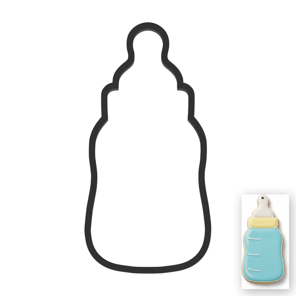 Baby Bottle Cookie Cutter with Easy Push Design — main photo