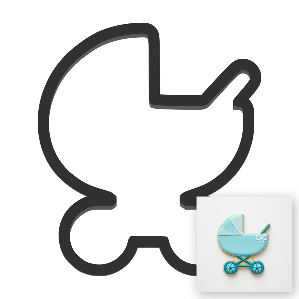 Baby Stroller Cookie Cutter with Easy Push Design — main photo