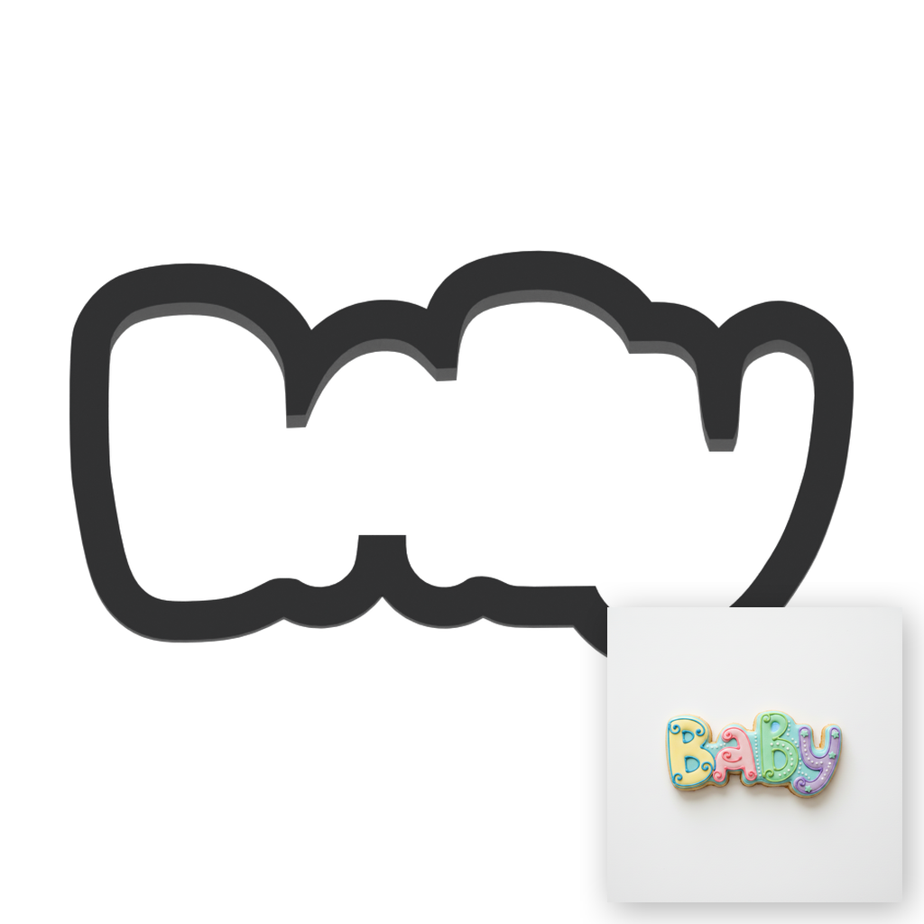 Baby Word Outline Cookie Cutter with Easy Push Design — main photo