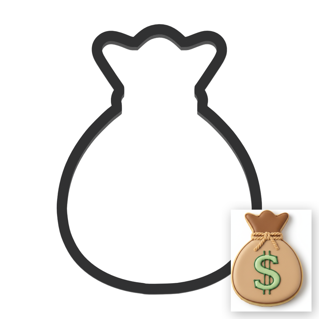 Bag Of Money Cookie Cutter with Easy Push Design — main photo