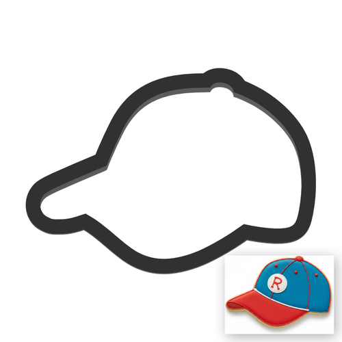 Baseball Cap Cookie Cutter with Easy Push Design — main photo