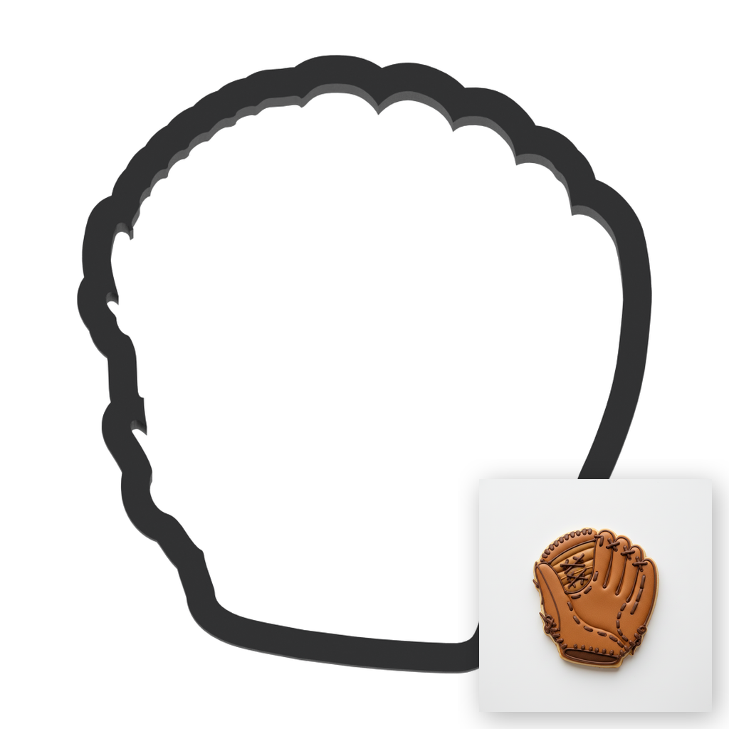 Baseball Glove Cookie Cutter with Easy Push Design — main photo