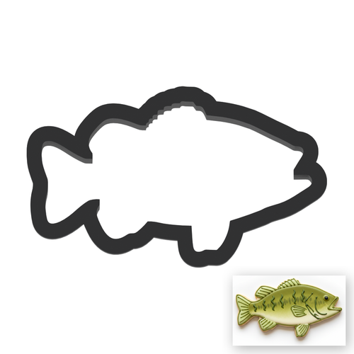 Bass Fish Cookie Cutter with Easy Push Design — main photo