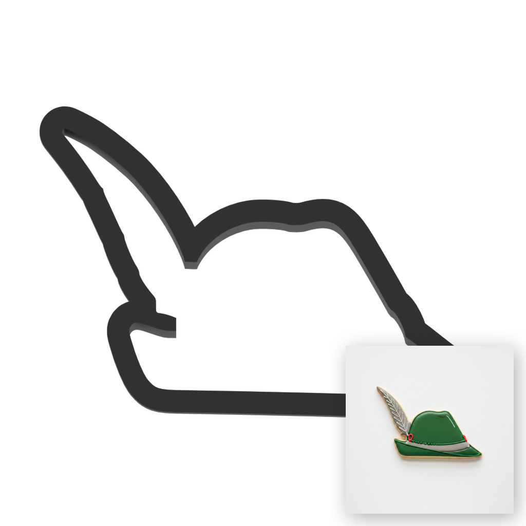 Bavarian Hat Cookie Cutter with Easy Push Design — main photo