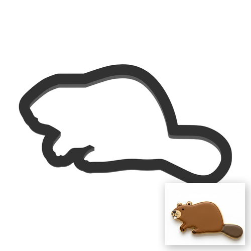 Beaver Cookie Cutter with Easy Push Design — main photo