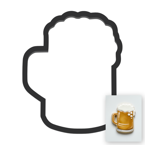 Beer Mug Cookie Cutter with Easy Push Design — main photo