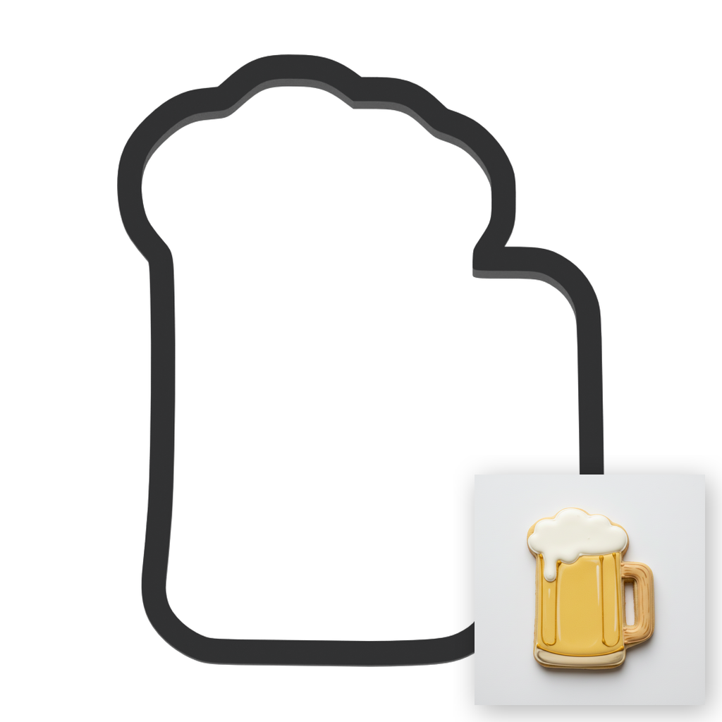 Beer Stein Mug Cookie Cutter with Easy Push Design — main photo