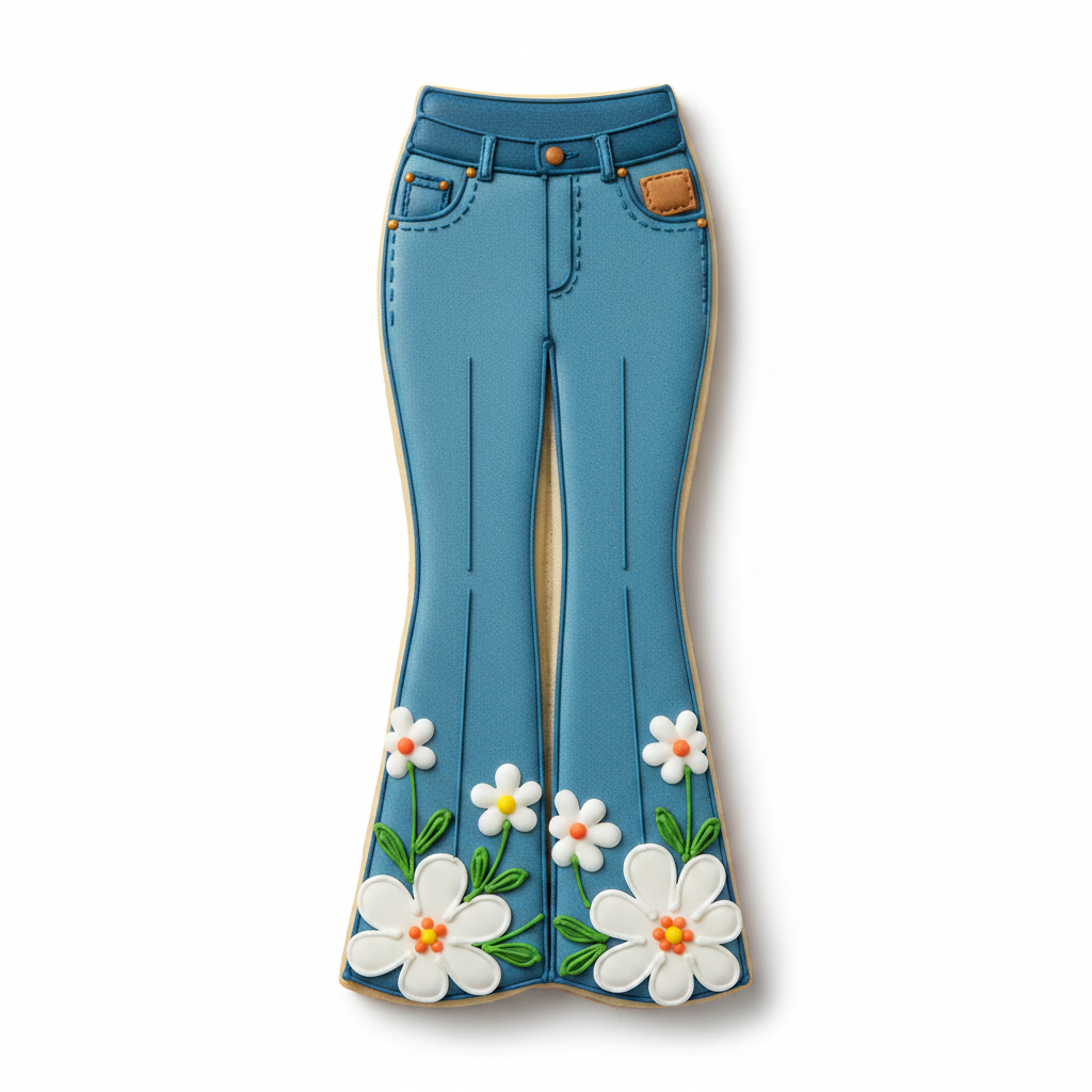 Bell Bottom Jeans Pants Cookie Cutter with Easy Push Design — photo 2