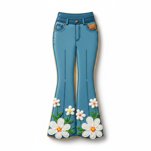Bell Bottom Jeans Pants Cookie Cutter with Easy Push Design — photo 2