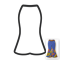 Bell Bottom Pants Cookie Cutter with Easy Push Design — main photo