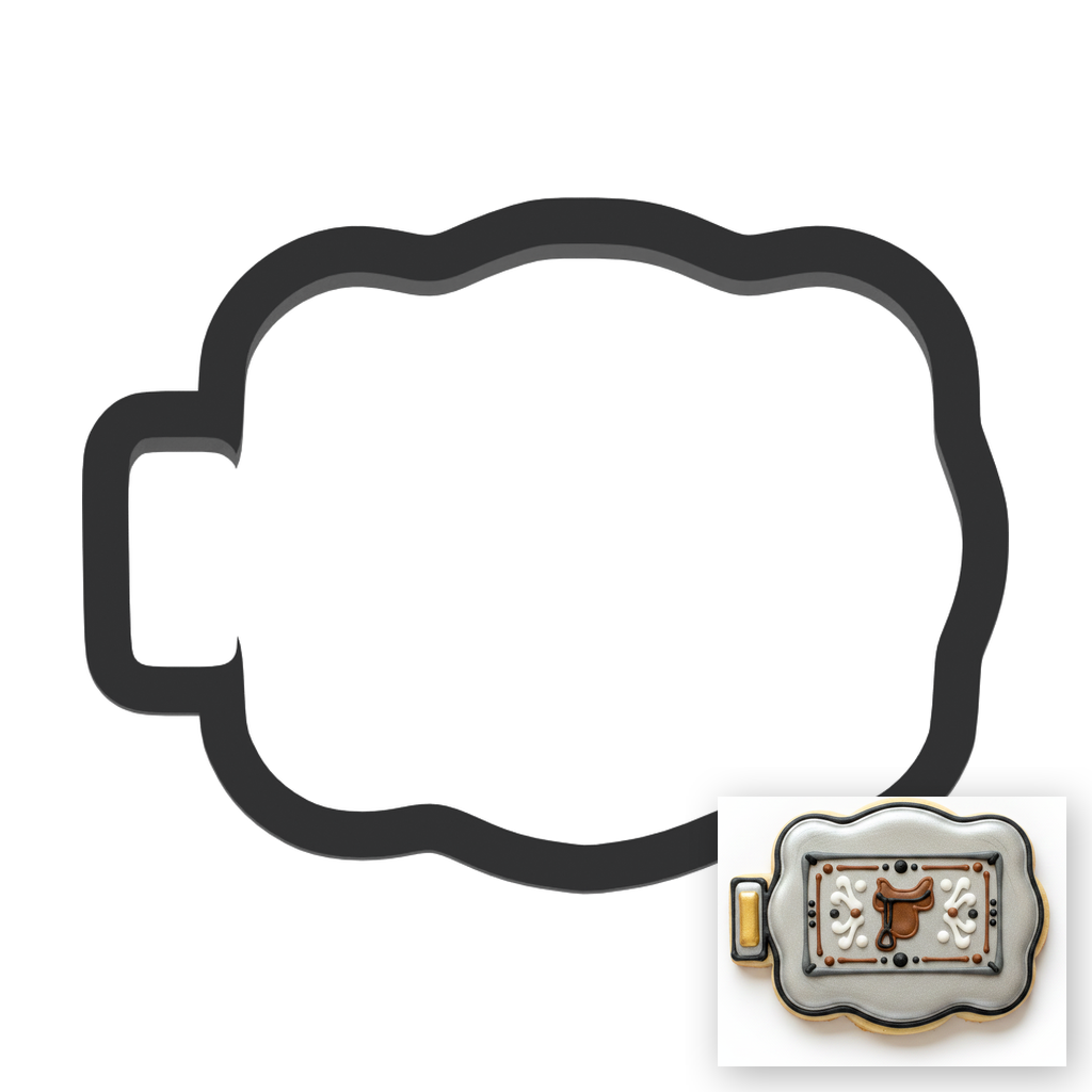 Belt Buckle Cookie Cutter with Easy Push Design — main photo