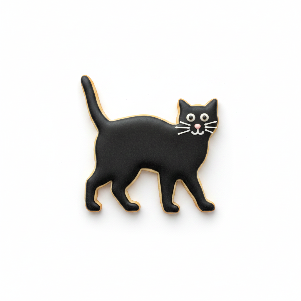 Black Cat Cookie Cutter with Easy Push Design — photo 2
