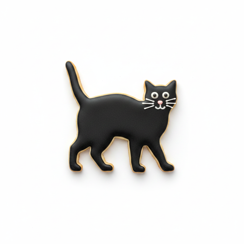 Black Cat Cookie Cutter with Easy Push Design — photo 2