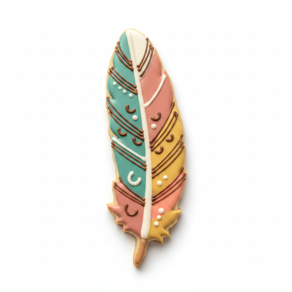 Bohemian Style Feather Cookie Cutter with Easy Push Design — photo 2