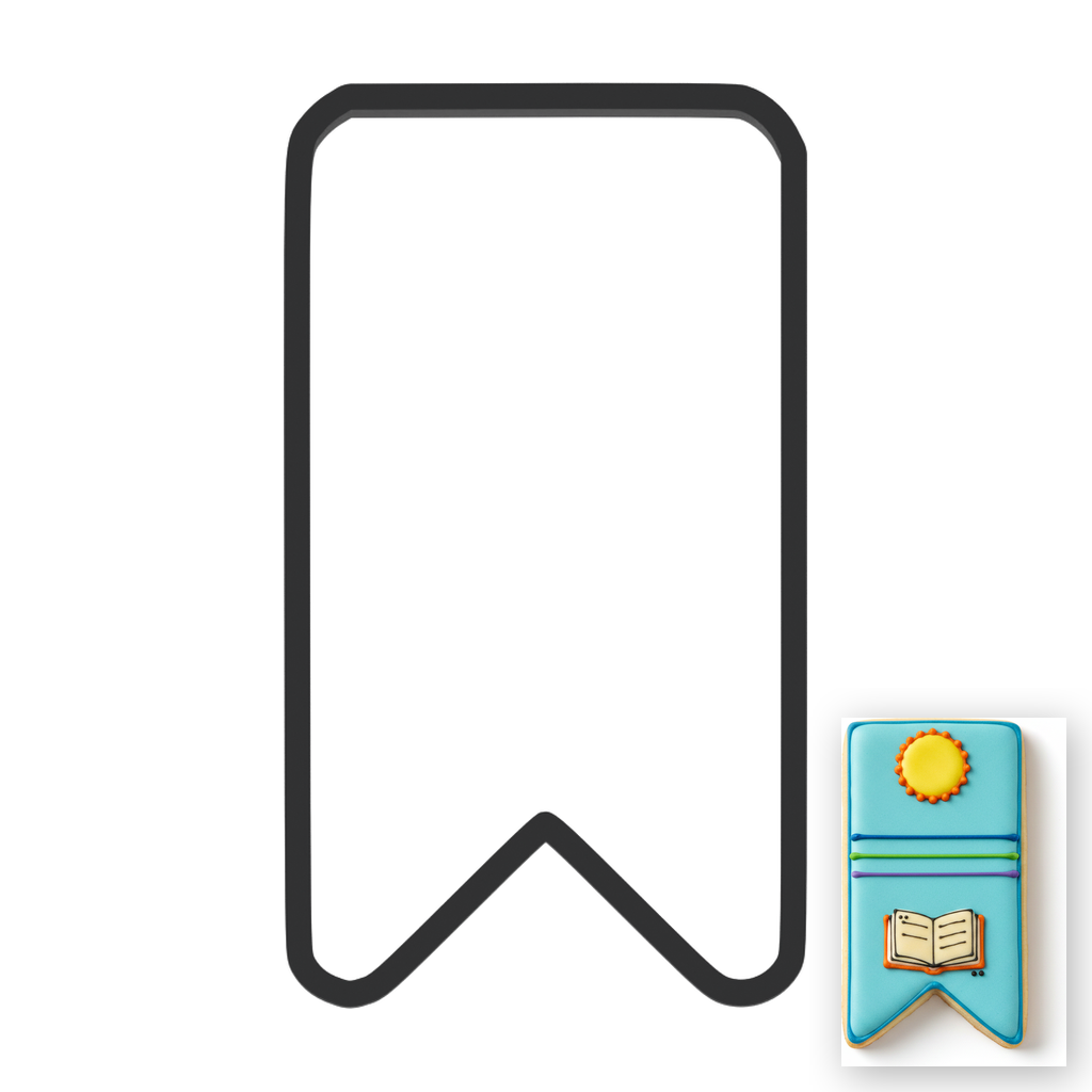 Bookmark Cookie Cutter with Easy Push Design — main photo