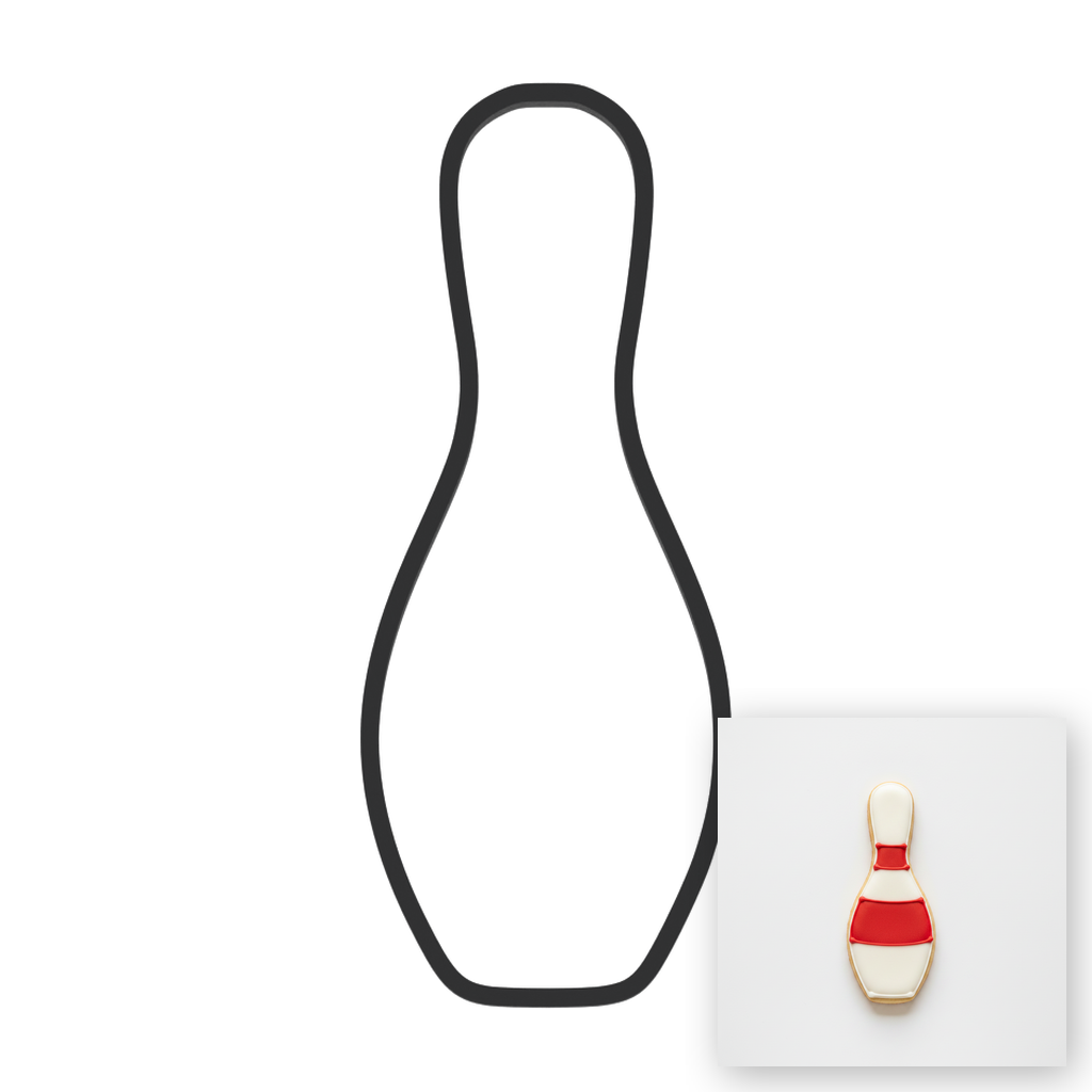 Bowling Pin Cookie Cutter with Easy Push Design — main photo