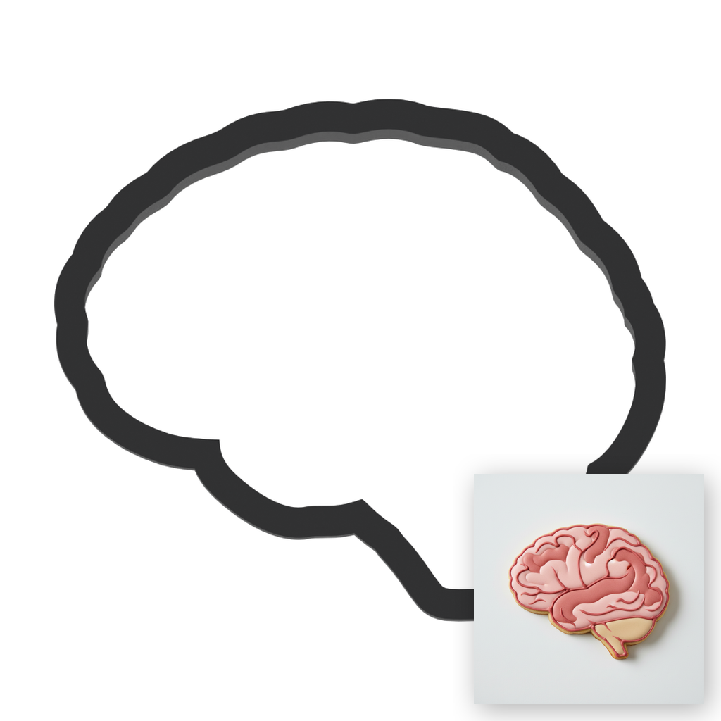 Brain Cookie Cutter with Easy Push Design — main photo