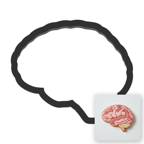 Brain Cookie Cutter with Easy Push Design — main photo