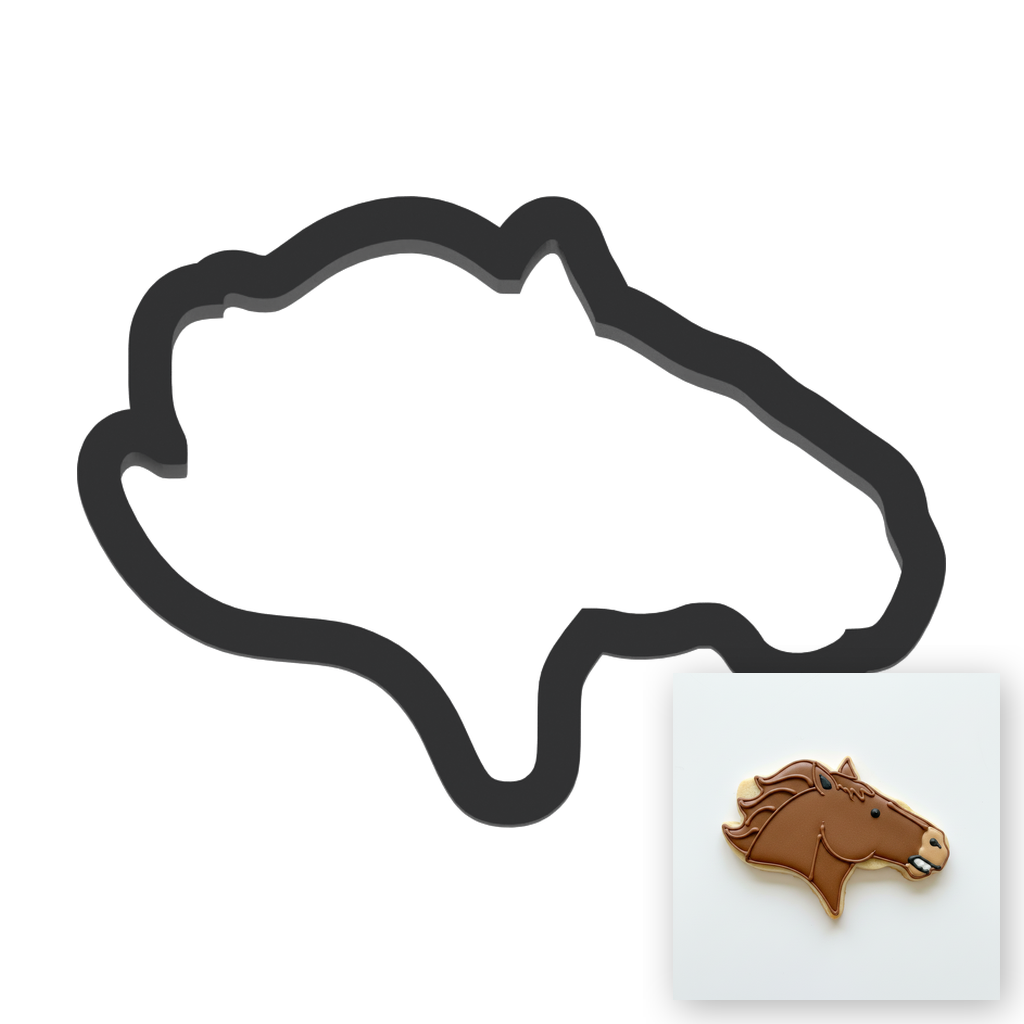 Bronco Head Cookie Cutter with Easy Push Design — main photo