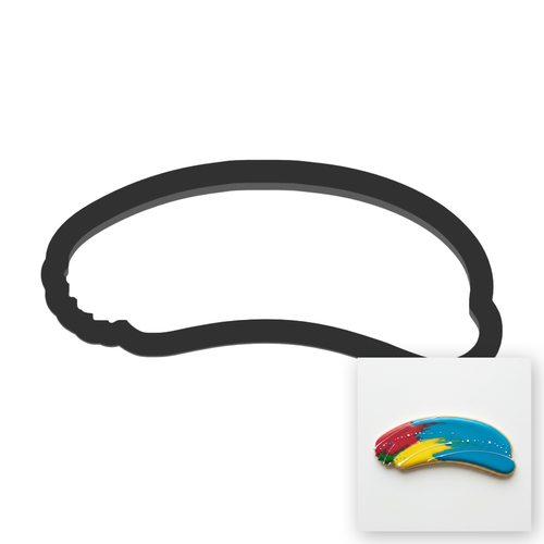 Brush Stroke Cookie Cutter with Easy Push Design — main photo