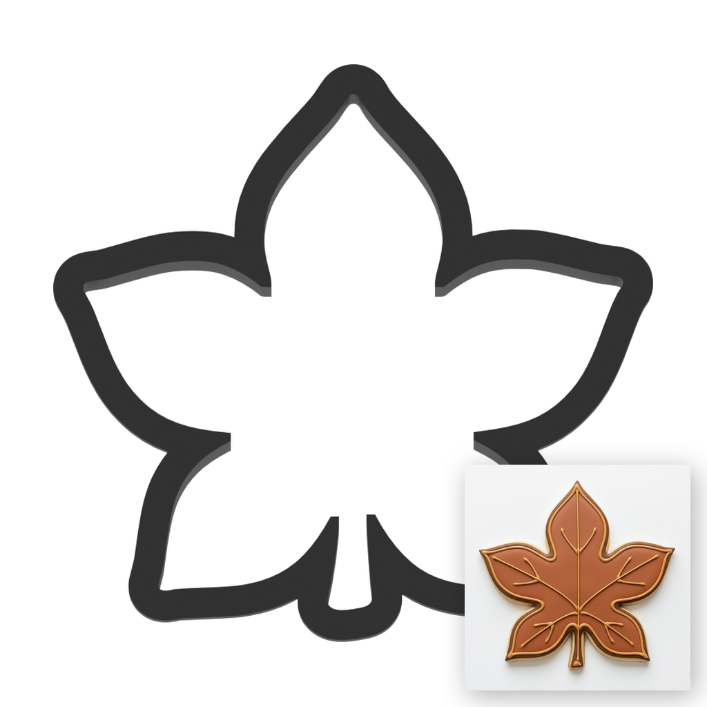 Buckeye Leaf Cookie Cutter with Easy Push Design — main photo