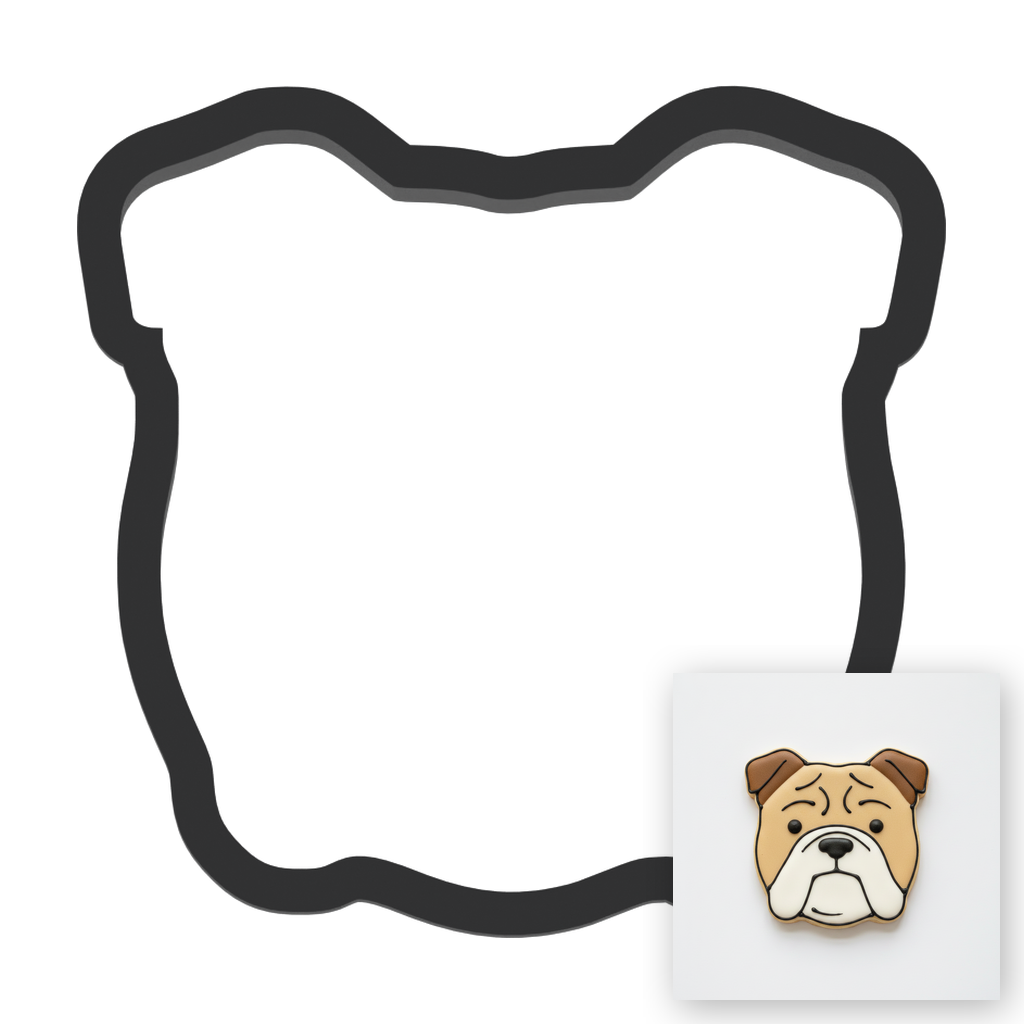 Bulldog Face Cookie Cutter with Easy Push Design — main photo