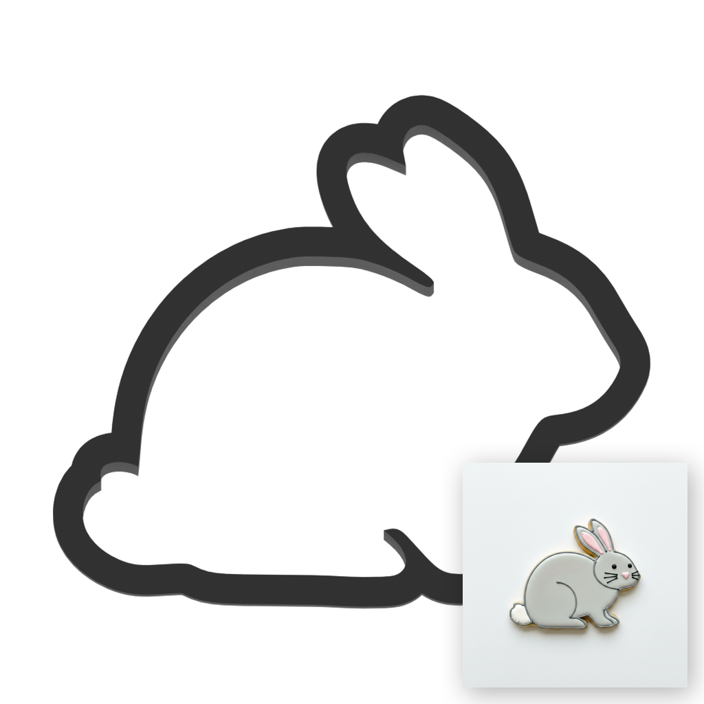 Bunny Rabbit Cookie Cutter with Easy Push Design — main photo