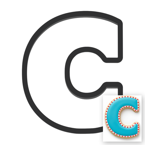 C Capital Block Letter Cookie Cutter with Easy Push Design — main photo