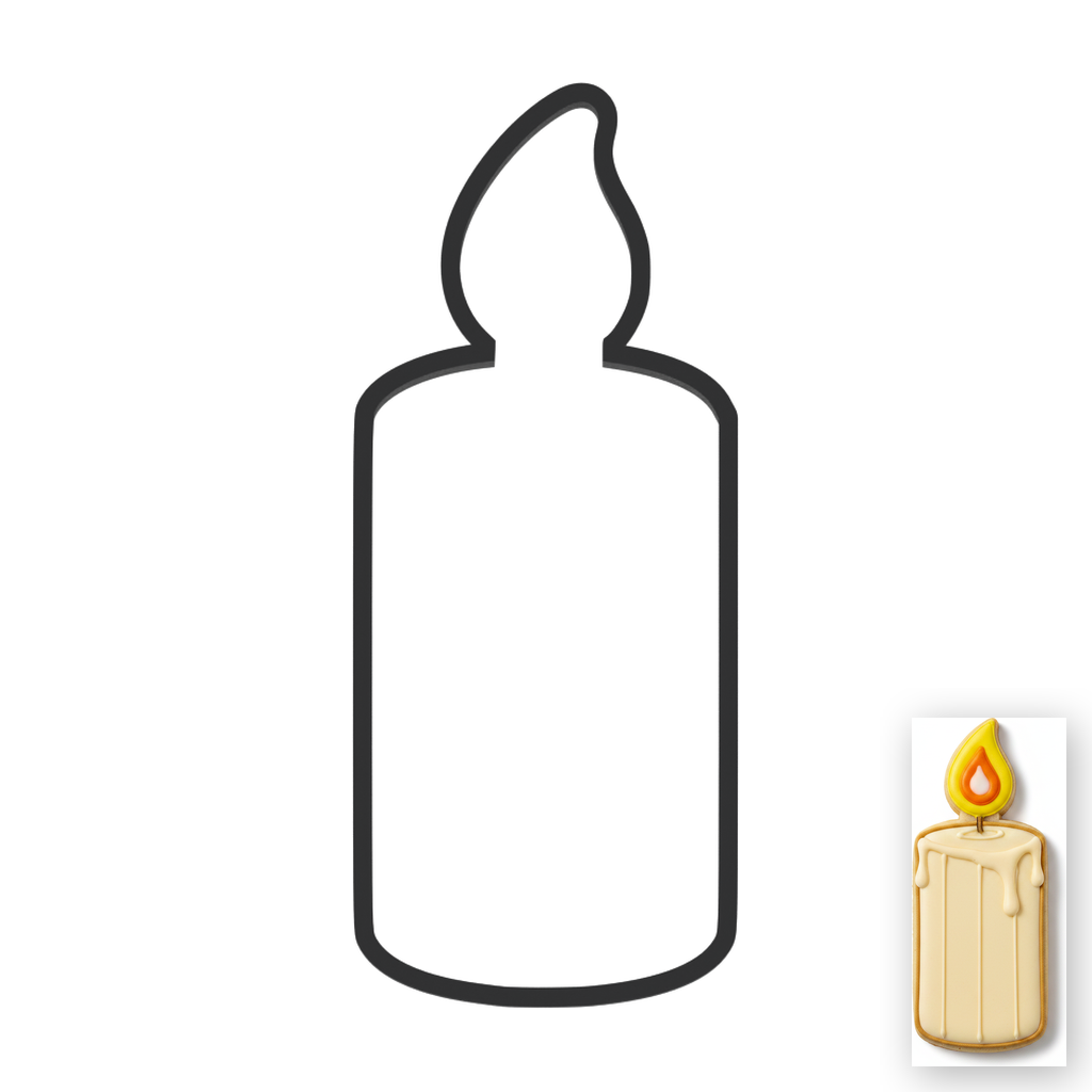 Candle Cookie Cutter with Easy Push Design — main photo