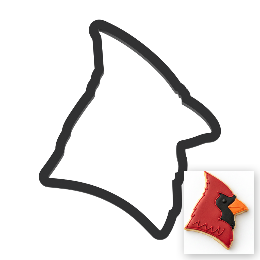 Cardinal Head Cookie Cutter with Easy Push Design — main photo