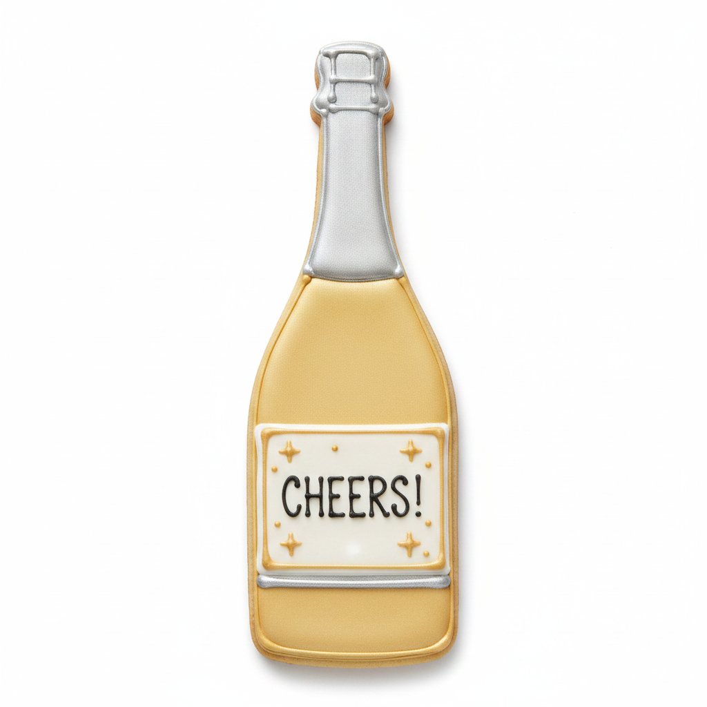 Champagne Bottle Cookie Cutter with Easy Push Design — photo 2