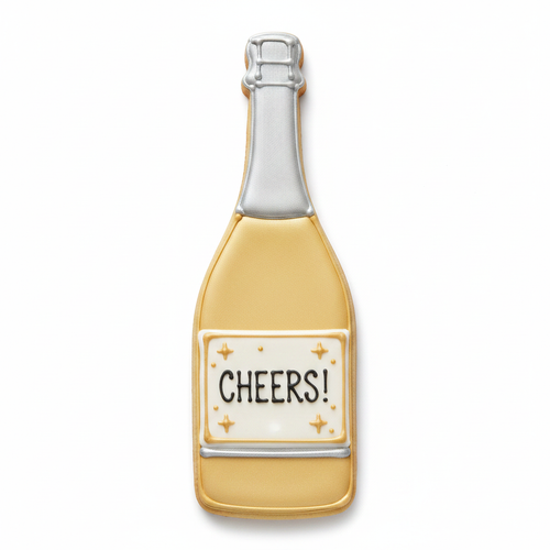 Champagne Bottle Cookie Cutter with Easy Push Design — photo 2