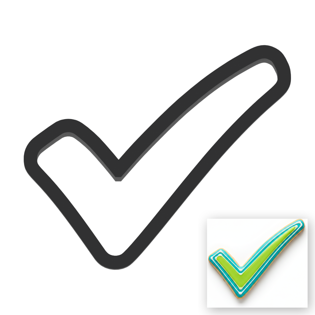 Checkmark Cookie Cutter with Easy Push Design — main photo