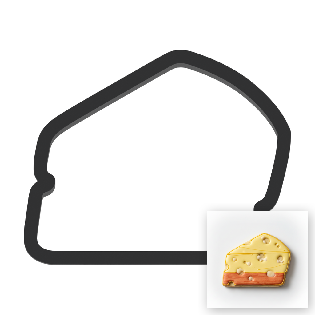Cheese Wedge Cookie Cutter with Easy Push Design — main photo