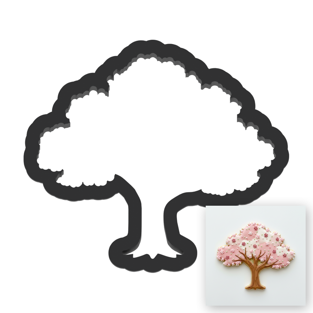 Cherry Blossom Tree Cookie Cutter with Easy Push Design — main photo